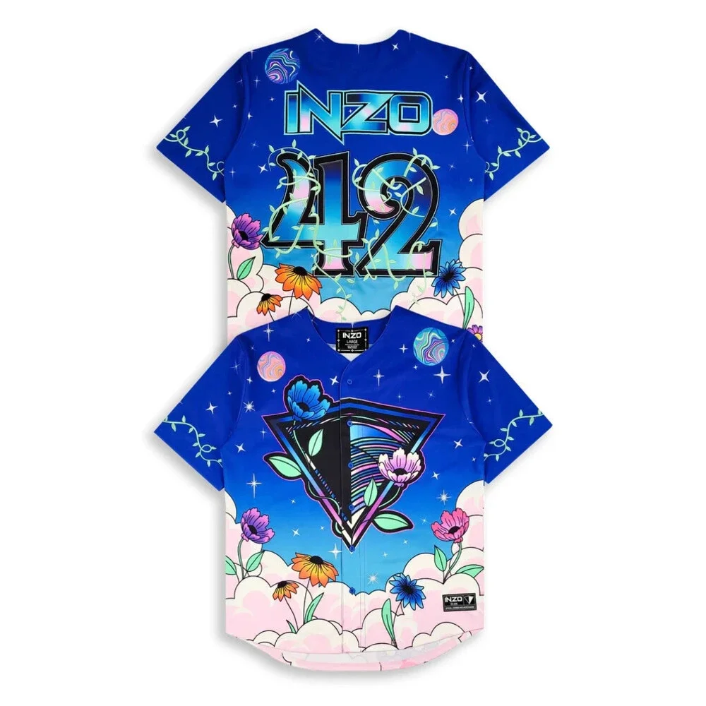 Inzo Galactic Garden Baseball Jersey EDM rave Size Small S
